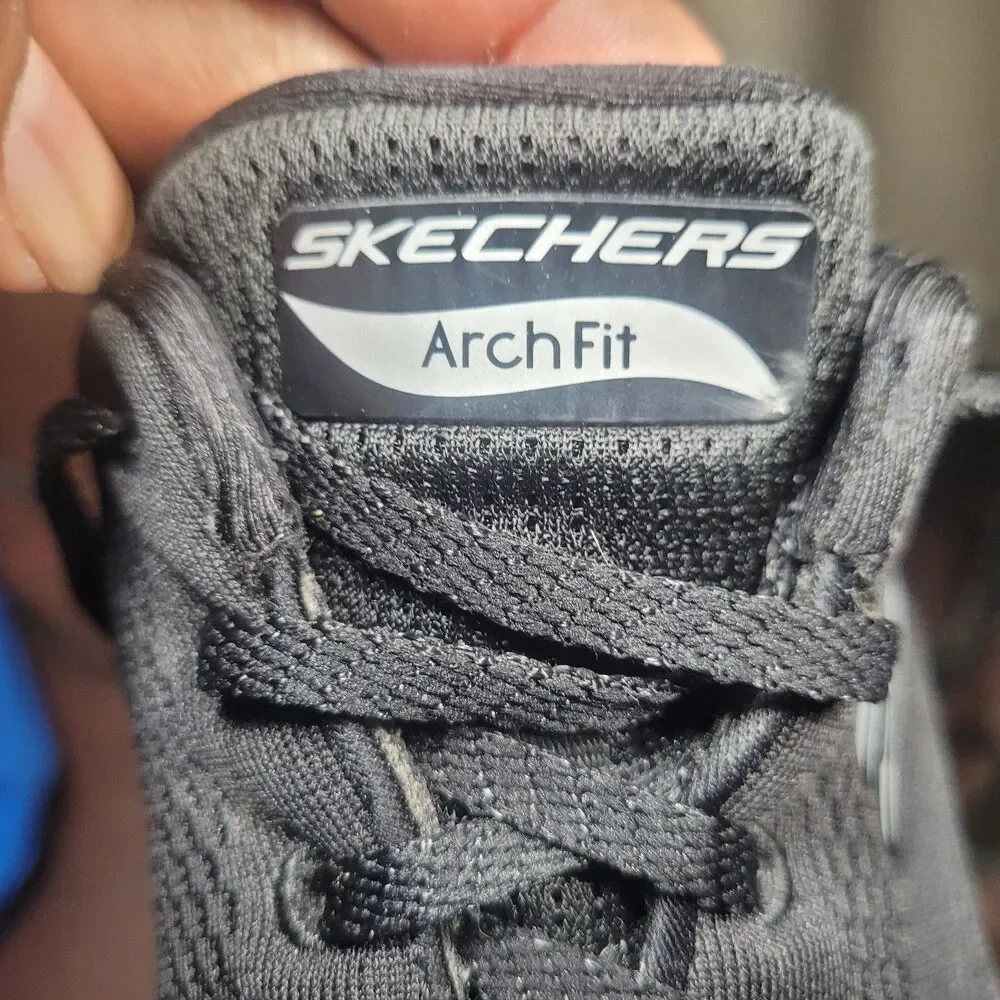 Skechers Arch Fit Sneakers Women's Size 10 Black Mesh Lace Up Walking Running